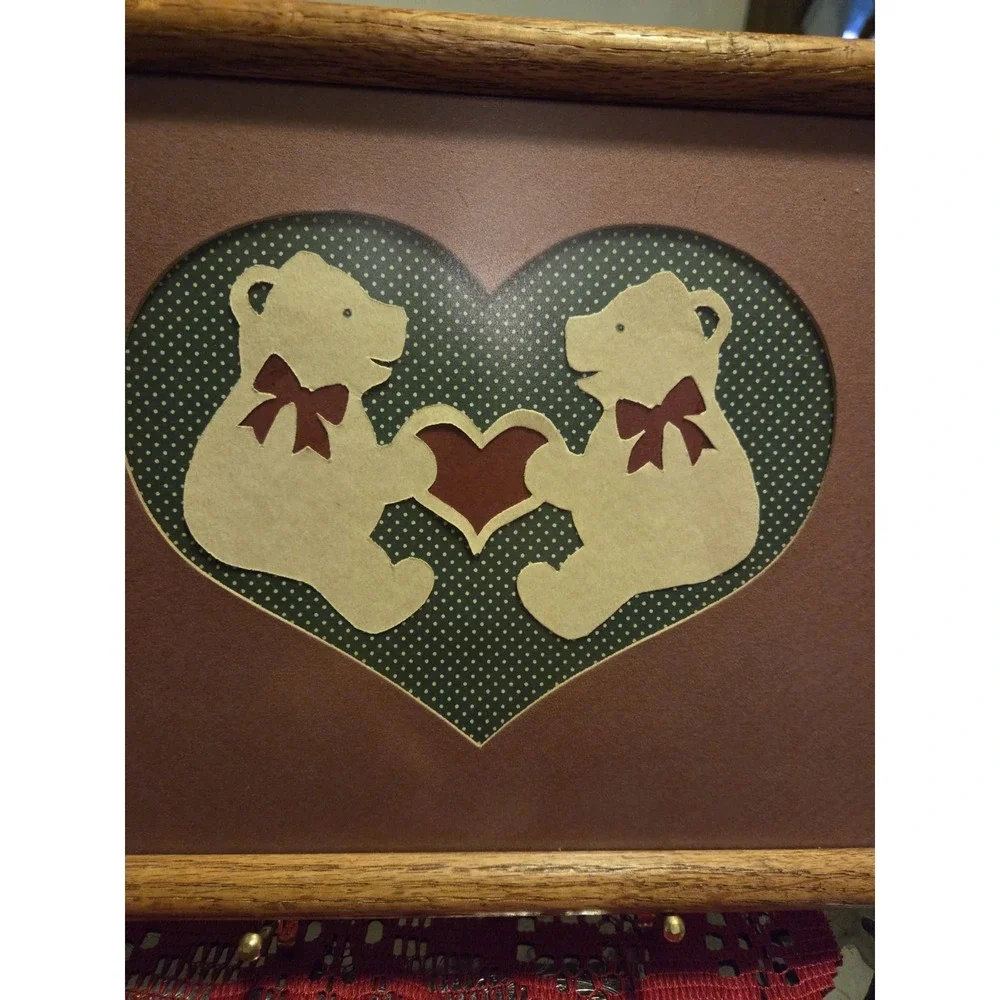 Vintage Bear And Heart Picture Cottagecore